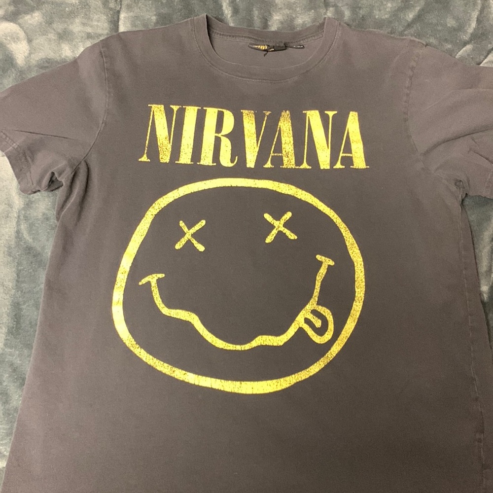 Nirvana Black/Yellow Shirt Men Size (S)
